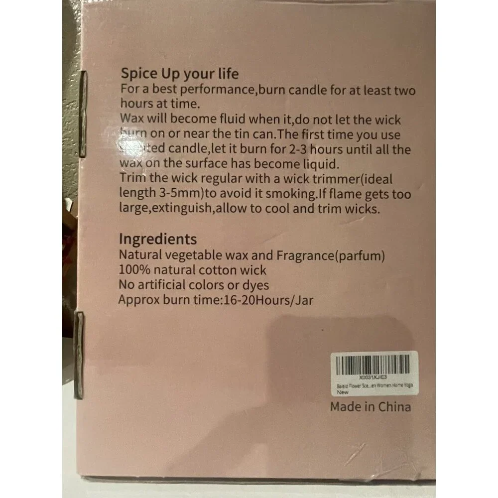 Baleid Flower Scented Candles Gift Set of 12 Pack Bulk Natural Soy Wax 4 OZ